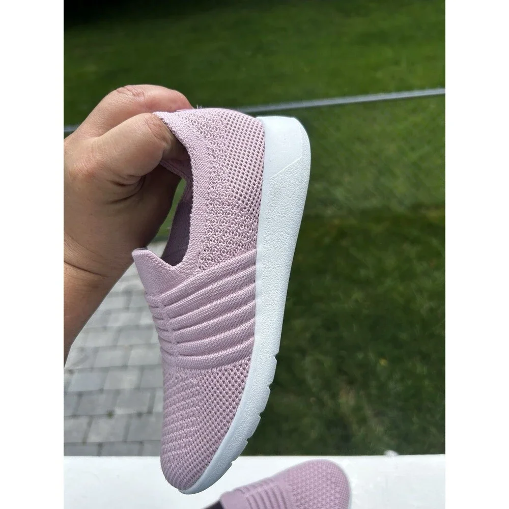 Clarks Cloudsteppers Girls Pink Knit Slip-On Sneakers Size 2M